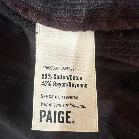 PAIGE Black and Purple Plaid Shirt - Picture 3 of 6